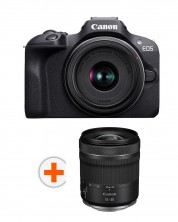 Fotoaparat Canon - EOS R100, RF-S 18-45mm, f/4.5-6.3 IS STM, Black + Objektiv Canon - RF, 15-30mm, f/4.5-6.3 IS STM