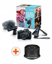 Fotoaparat Canon - EOS R50 Content Creator Kit, Black + Objektiv Canon - RF-S, 10-18mm, f/4.5-6.3, IS STM -1