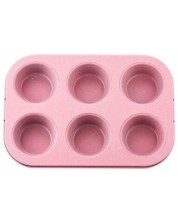 Kalup za pečenje 6 muffina Morello - Pink, 26.5 х 18.5 cm, ružičasti -1