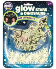 Fosforescentne naljepnice Brainstorm Glow - Zvijezde i dinosauri, 43 komada -1