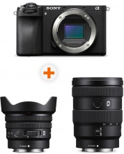 Fotoaparat Sony - Alpha A6700, Black + Objektiv Sony - E PZ, 10-20mm, f/4 G + Objektiv Sony - E, 16-55mm, f/2.8 G