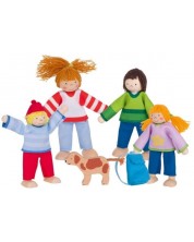 Fleksibilne drvene lutke Goki - Obitelj na kampiranju