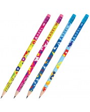 Grafitna olovka Adel Kids - HB, s gumicom, asortiman -1
