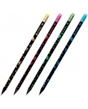 Grafitna olovka Adel BlackLine - Party, HB, s gumicom, asortiman -1
