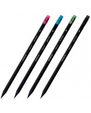 Grafitna olovka Adel BlackLine - Natural, 2B s gumicom, asortiman