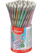 Grafitna olovka Maped - Glitter, HB, s gumicom, asortiman