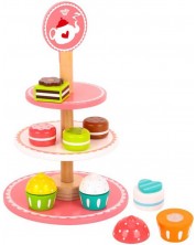 Set za igru Tooky Toy - Drvene kolače i deserte na pladnju