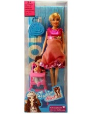 Set za igru Raya Toys - Trudna lutka Fashion Girl, s djevojkom, asortiman