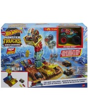 Set za igru Hot Wheels Monster Trucks - Car Jump Challenge: Svjetska arena, polufinale