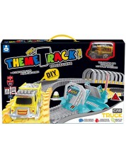 Set za igru Felyx Toys - Pista sa svjetlećim kamionom, luping, 165 dijelova