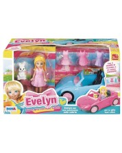 Set za igru RS Toys - Lutka Evelyn s autićem i dodacima, asortiman -1