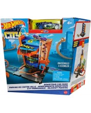 Set za igru Hot Wheels City - Parking, sa zelenim kolicima