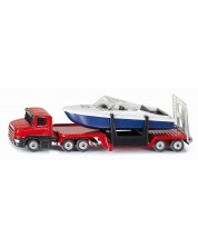 Metalna igračka Siku Super – Kamion s prikolicom i čamcem -1