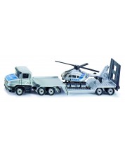 Metalna igračka Siku Super – Kamion s prikolicom i policijskim helikopterom, 1:87