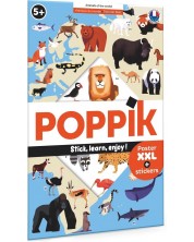 Set za igru Poppik - Životinje svijeta, plakat s naljepnicama -1