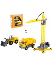 Set za igru Polesie Toys - Dizalica, traktor i kamion