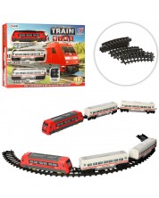 Set za igru Raya Toys - Baterijski vlak Express s tračnicama, crveni