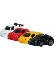 Set za igru GT - Inercijski autići, bijeli, crveni, žuti i crni
