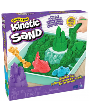 Set za igru Kinetic Sand - Pješčanik s priborom i zelenim kinetičkim pijeskom -1