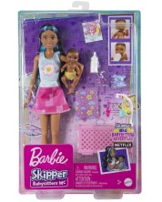 Set za igru Barbie Skipper - Babysitter Barbie s plavim pramenovima -1