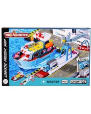 Set za igru Majorette Creatix - Teretni brod s kamionom i dizalicom