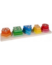 Drvena igračka za nizanje Iso Trade - Oblici i boje -1