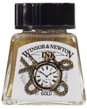 Tinta za kaligrafiju Winsor & Newton - Zlatna, 14 ml