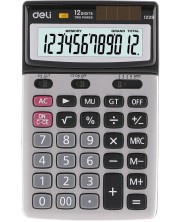 Kalkulator Deli - E1239, 12 dgt, metalni panel