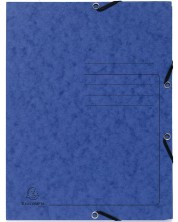 Kartonska mapa Exacompta - s gumicom i 3 preklopa, plava -1