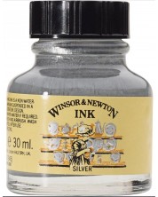 Tinta za kaligrafiju Winsor & Newton - Srebrnasta, 30 ml