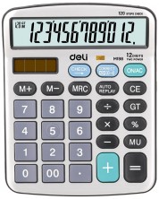 Kalkulator Deli Core - EM19810, 12 dgt, metalni panel