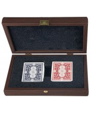 Karte za igranje Manopoulos - U drvenoj kutiji, tamni orah -1
