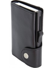 Držač kartice C-Secure - novčanik i pretinac za kovanice, crni