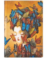 Kalendar-bilježnica Paperblanks Madame Butterfly - Horizontalna, 88 listova, 2024 -1