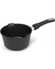 Casserole za umak s mobilnom ručkom AMT -  Gastroguss, 20 cm, crni