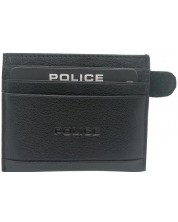Kožna torbica za kartice Police - Wyatt, crno -1