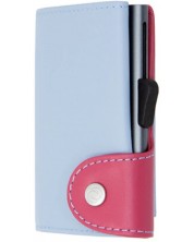 Držač kartice C-Secure - novčanik i pretinac za kovanice, plavi i ružičasti