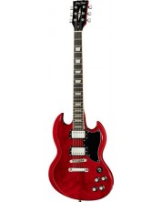 Električna gitara Harley Benton - DC-580 CH Vintage, crvena -1