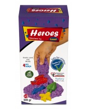 Kinetički pijesak u kutiji Heroes – Ljubičasta boja, s 4 figurice