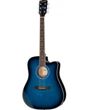 Akustična gitara Harley Benton - D-120CE TB, plava -1