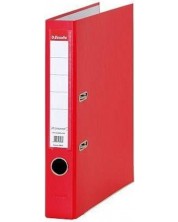 Registrator Esselte Eco - А4, 5 cm, PP, metalni rub, zamjenjiva naljepnica, crveni