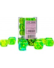 Set kockica Chessex Gemini - Translucent Green-Teal/Yellow, 36 komada