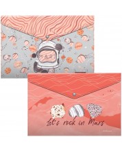 Set mapa s gumbom Erich Krause - Martian Girl, A4, 4 komada