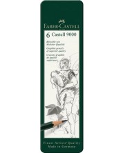 Set crnih grafitnih olovki Faber-Castell 9000 - 6 komada
