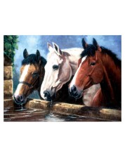Set za slikanje akrilnim bojama Royal - Konji na pojilištu, 39 х 30 cm -1