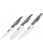 Set od 3 noža Samura - Inca, crno-bijela drška