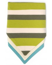 Set bandana za bebe Kiki Bibs - Green Stripe, 3 komada