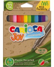 Set flomastera Carioca Joy - Eco Family, 12 boja