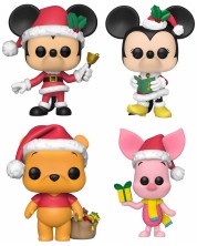 Set figura Funko POP! Disney: Mickey Mouse - Mickey Mouse, Minnie Mouse, Winnie The Pooh, Piglet (Flocked) (Special Edition) -1