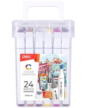 Set markera Deli Color Emotion - E70801-24, dvostrani, 24 boje